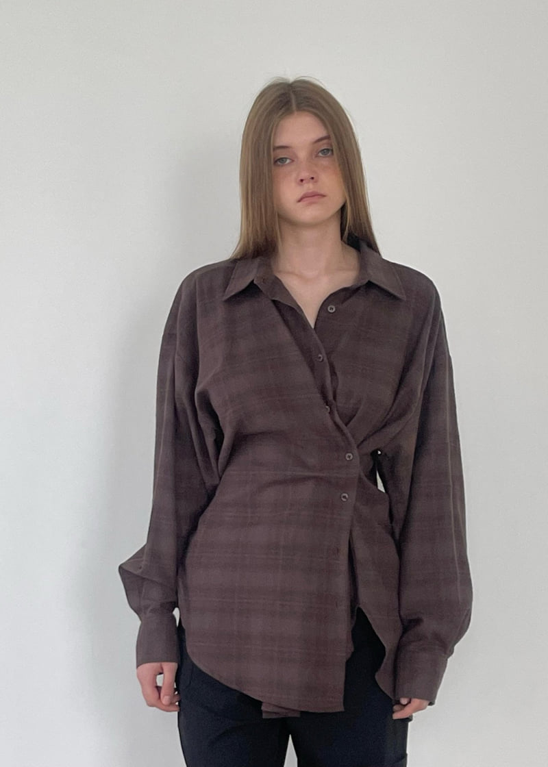 Another Avenue - Korean Women Fashion - #womensfashion - Check Wrap Shirt - 8