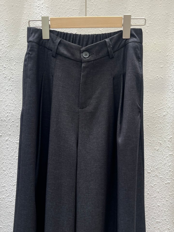 Another Plan - Korean Women Fashion - #momslook - Front Pleated Span Wide Jeans - 7