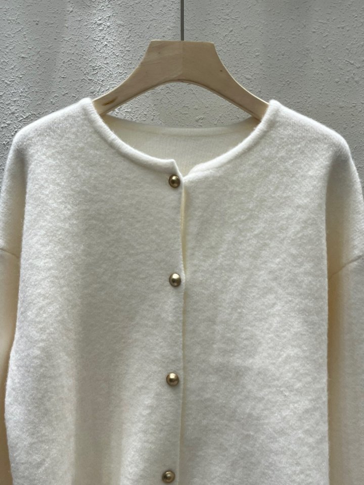 Another Plan - Korean Women Fashion - #momslook - Gold Button Cardigan - 2