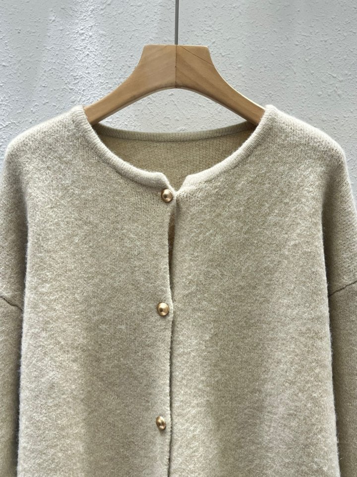 Another Plan - Korean Women Fashion - #momslook - Gold Button Cardigan - 6