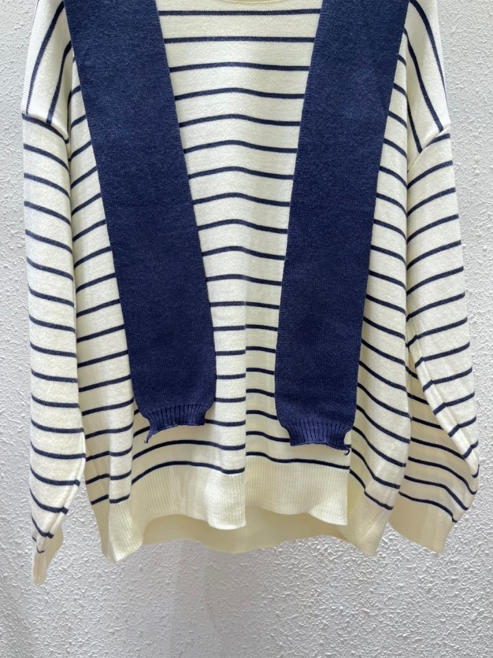 Another Plan - Korean Women Fashion - #momslook - Stripe Shawl Knit - 7