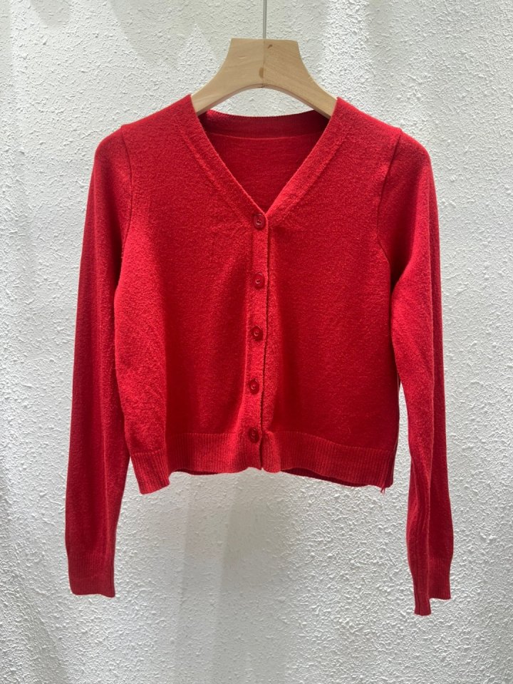 Another Plan - Korean Women Fashion - #momslook - Cropped V-neck Knit Cardigan - 11