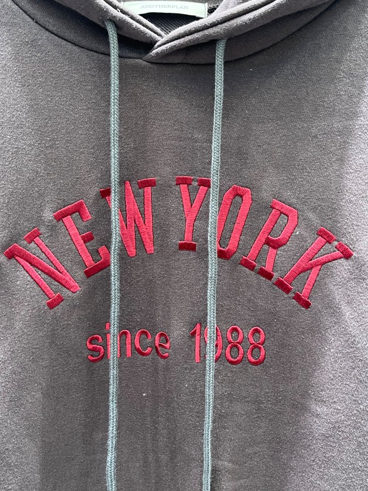 Another Plan - Korean Women Fashion - #momslook - New York Embroidery Hoodie - 12