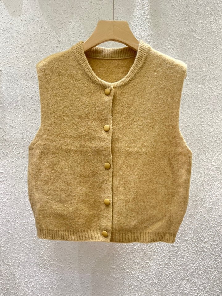 Another Plan - Korean Women Fashion - #momslook - Button Knit Vest - 5