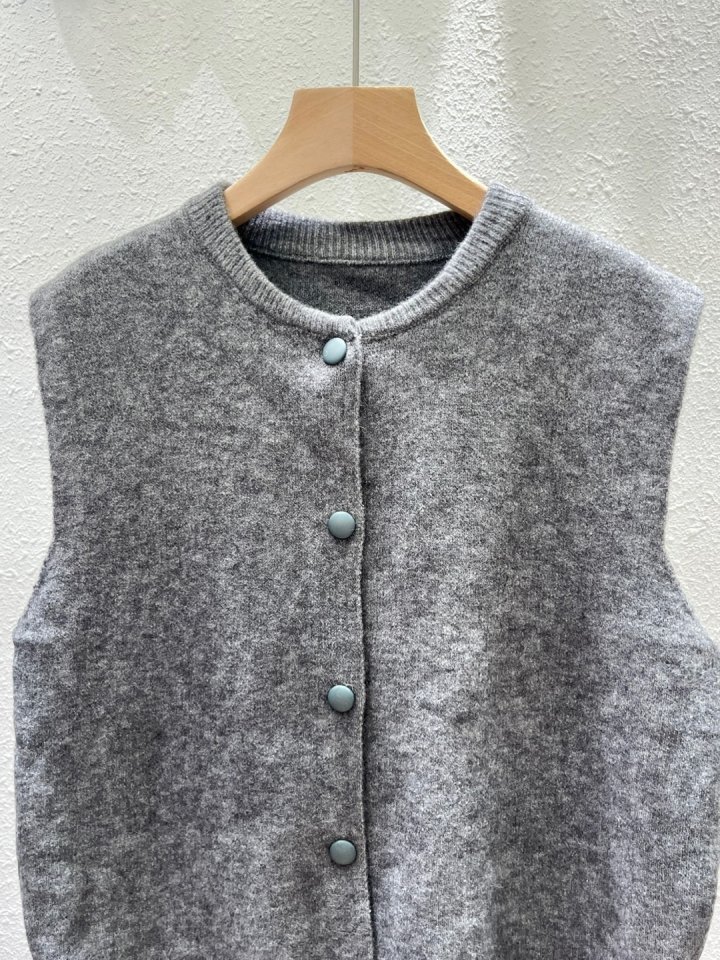 Another Plan - Korean Women Fashion - #momslook - Button Knit Vest - 9