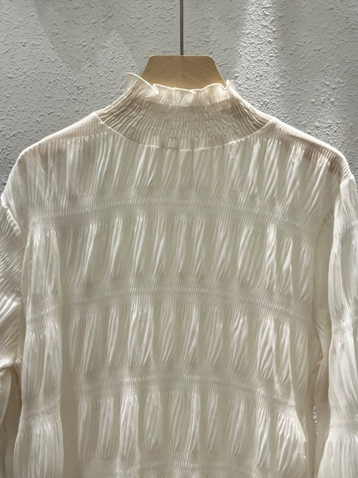 Another Plan - Korean Women Fashion - #pursuepretty - See-through LWave Turtleneck Tee - 4