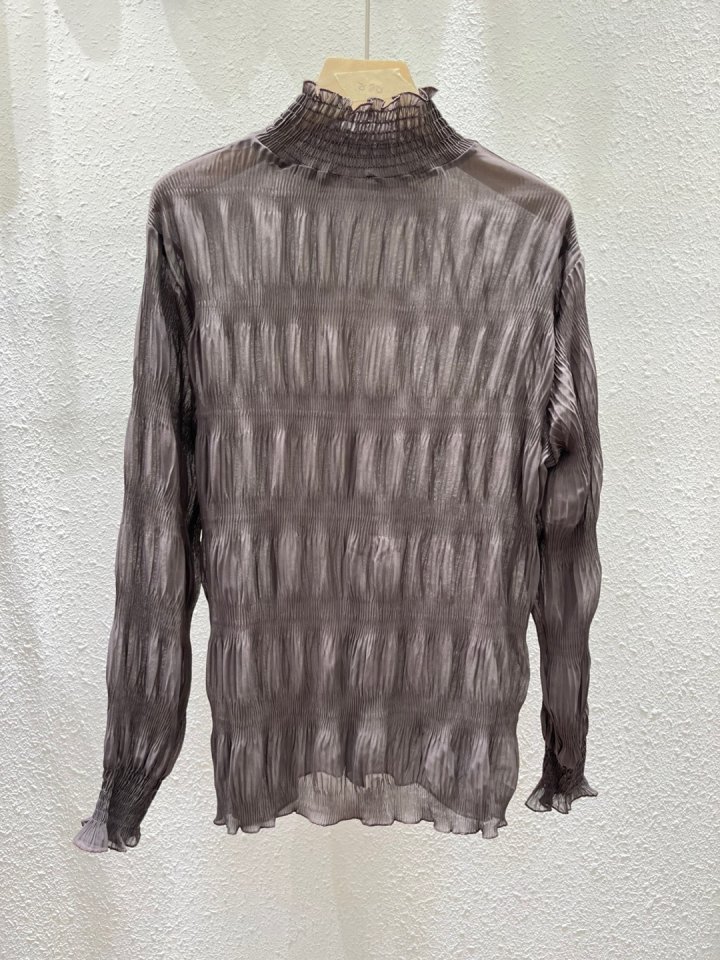 Another Plan - Korean Women Fashion - #shopsmall - See-through LWave Turtleneck Tee - 6