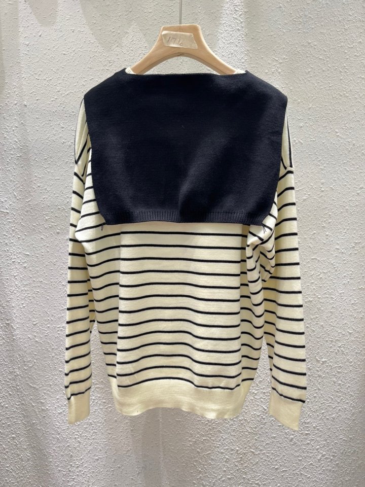 Another Plan - Korean Women Fashion - #romanticstyle - Stripe Shawl Knit - 4