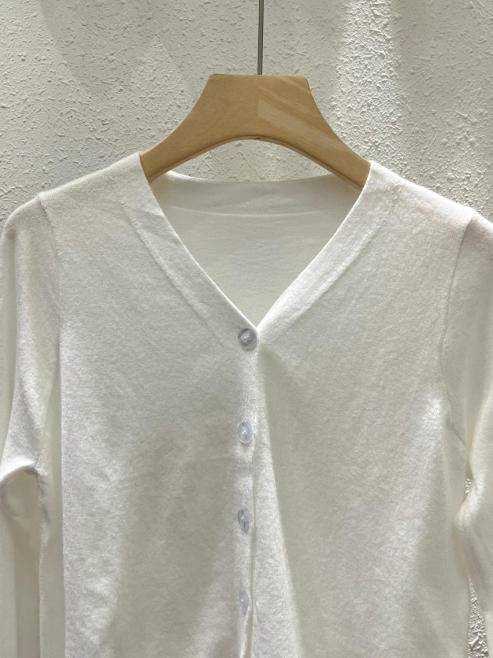Another Plan - Korean Women Fashion - #shopsmall - Cropped V-neck Knit Cardigan - 2