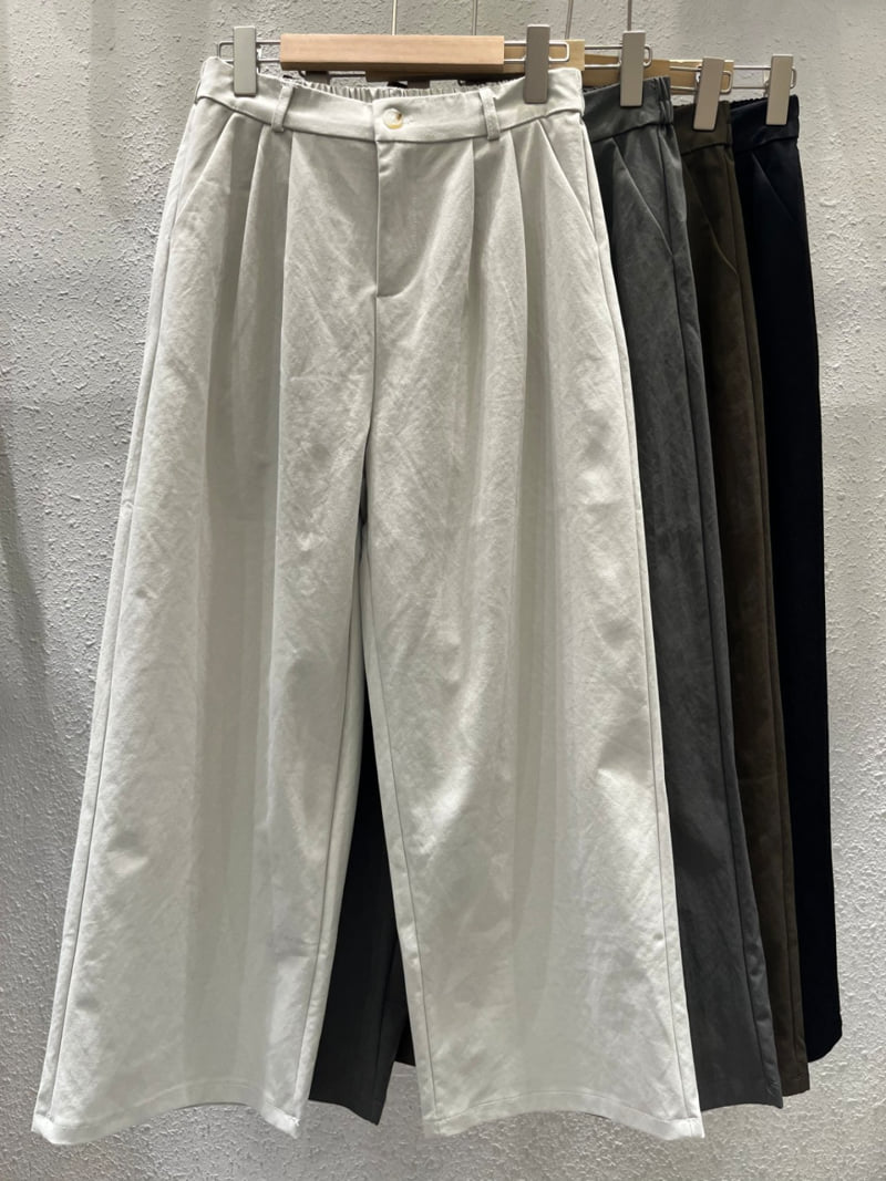 Another Plan - Korean Women Fashion - #shopsmall - Button Stretch Wide Pants