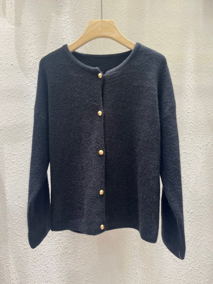 Another Plan - Korean Women Fashion - #vintagekidsstyle - Gold Button Cardigan - 11