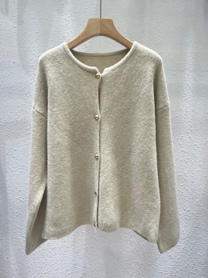 Another Plan - Korean Women Fashion - #womensfashion - Gold Button Cardigan - 5