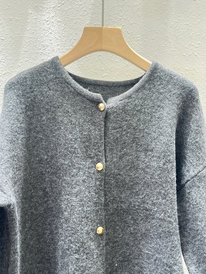Another Plan - Korean Women Fashion - #womensfashion - Gold Button Cardigan - 9