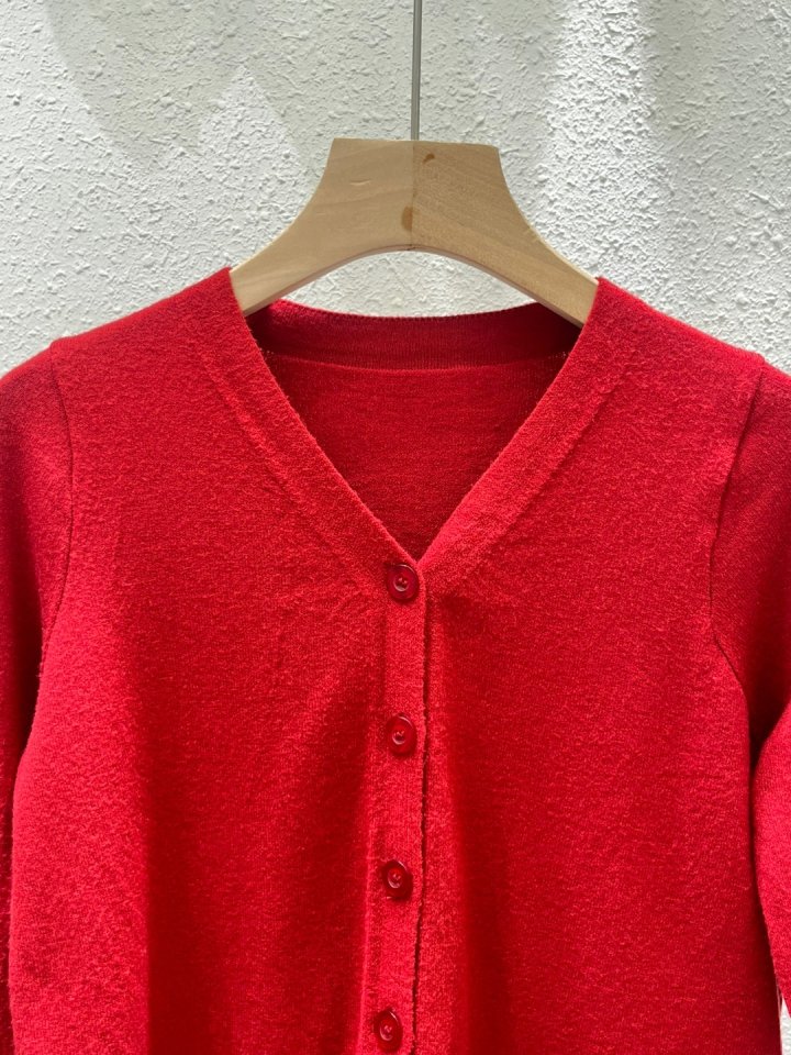 Another Plan - Korean Women Fashion - #womensfashion - Cropped V-neck Knit Cardigan - 12