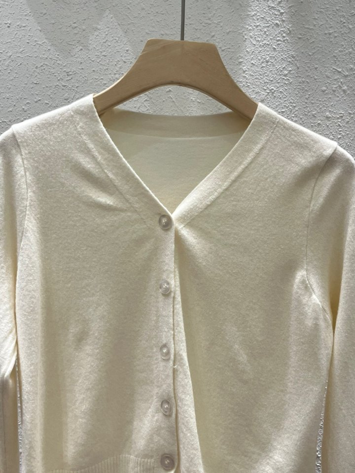 Another Plan - Korean Women Fashion - #womensfashion - Cropped V-neck Knit Cardigan - 6