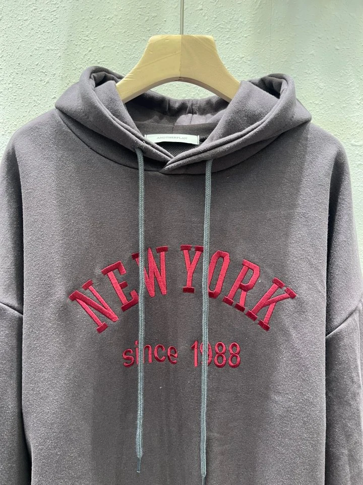 Another Plan - Korean Women Fashion - #womensfashion - New York Embroidery Hoodie - 11