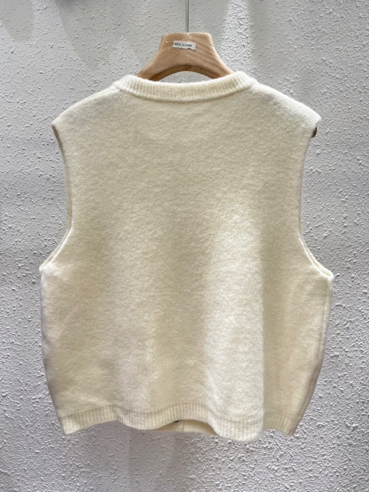 Another Plan - Korean Women Fashion - #momslook - Button Knit Vest - 4