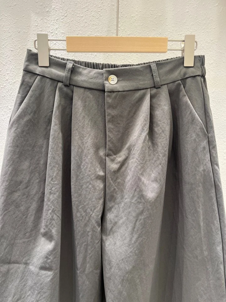 Another Plan - Korean Women Fashion - #womensfashion - Button Stretch Wide Pants - 7