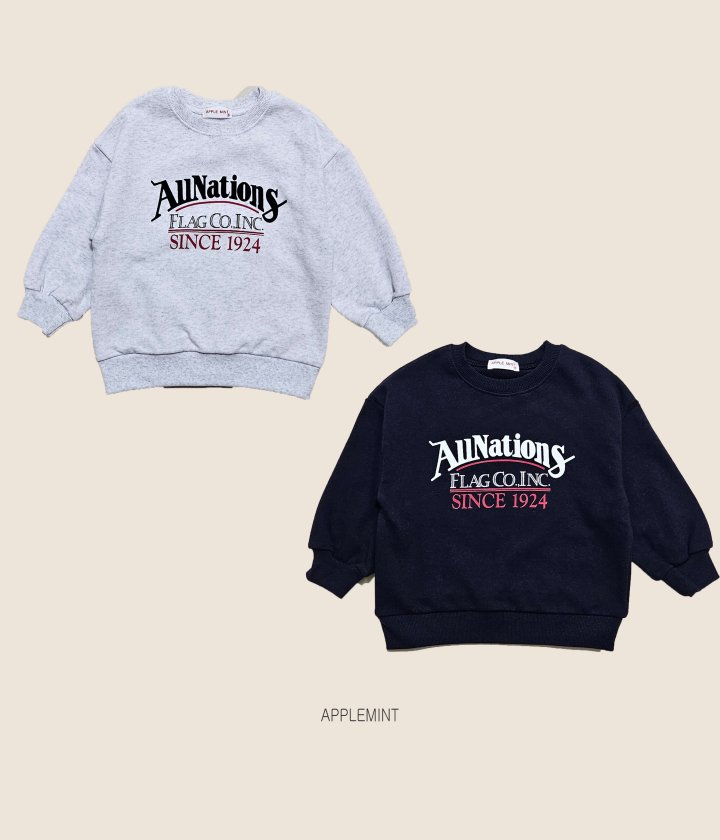 Applemint - Korean Children Fashion - #Kfashion4kids - All Nation Sweatshirt - 9