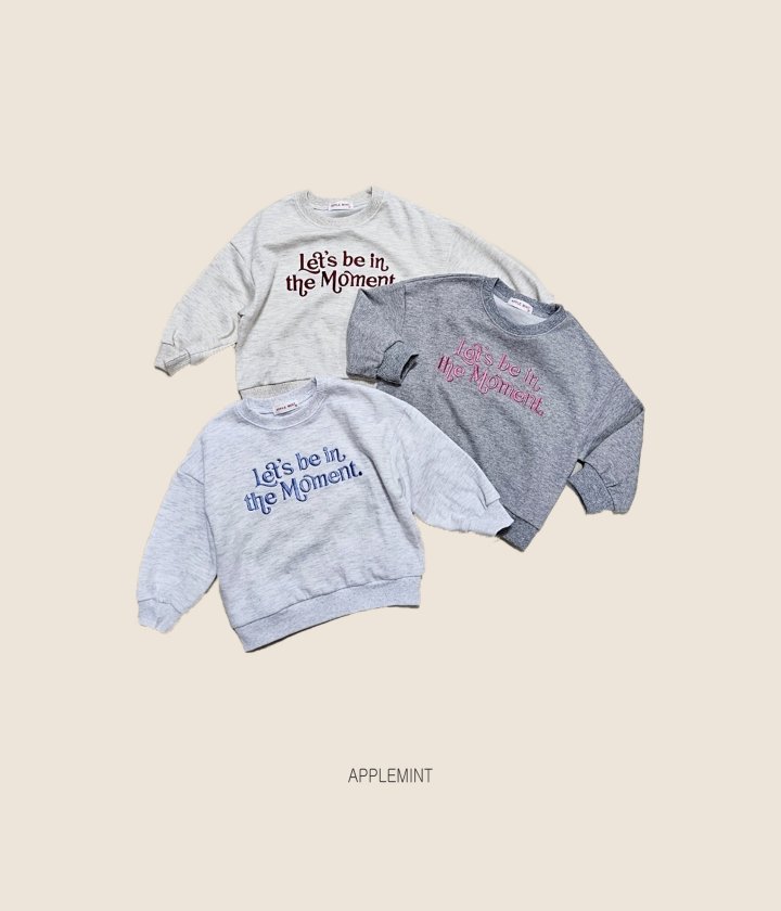 Applemint - Korean Children Fashion - #childrensboutique - Moment Embroidery Sweatshirt