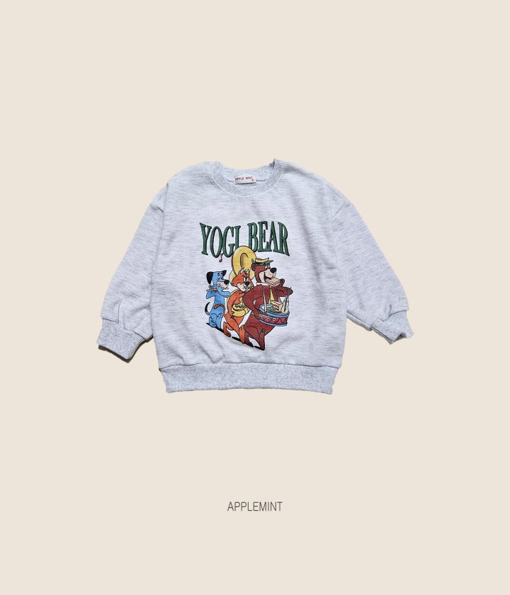 Applemint - Korean Children Fashion - #designkidswear - Bear Print Sweatshirt - 6