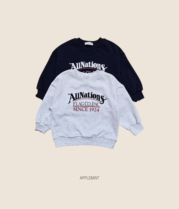 Applemint - Korean Children Fashion - #designkidswear - All Nation Sweatshirt - 3