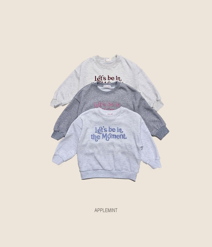 Applemint - Korean Children Fashion - #designkidswear - Moment Embroidery Sweatshirt - 2