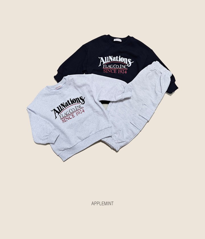 Applemint - Korean Children Fashion - #designkidswear - All Nation Sweatshirt - 4