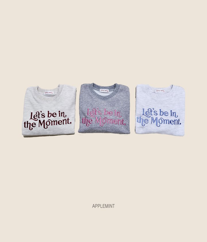 Applemint - Korean Children Fashion - #discoveringself - Moment Embroidery Sweatshirt - 3