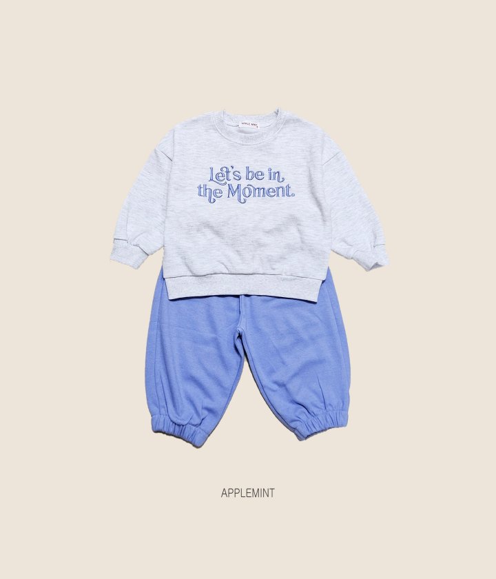 Applemint - Korean Children Fashion - #discoveringself - Moment Embroidery Sweatshirt - 4