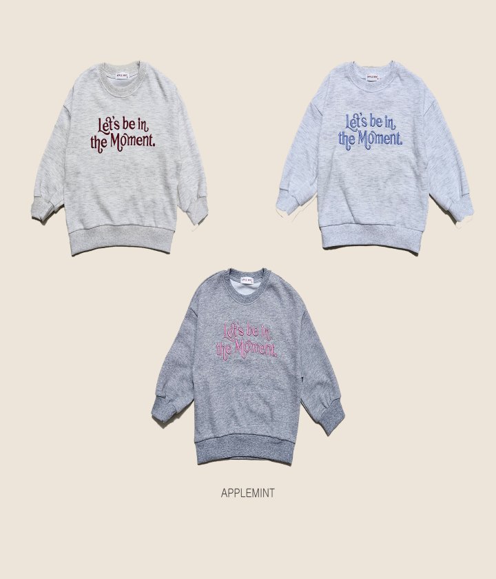 Applemint - Korean Children Fashion - #magicofchildhood - Moment Embroidery Sweatshirt - 10