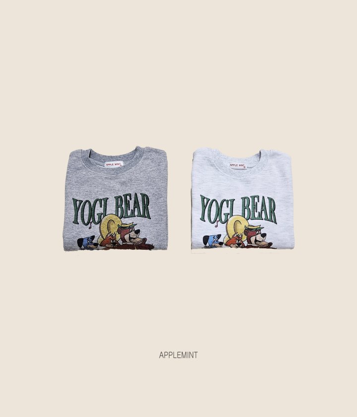 Applemint - Korean Children Fashion - #prettylittlegirls - Bear Print Sweatshirt - 2