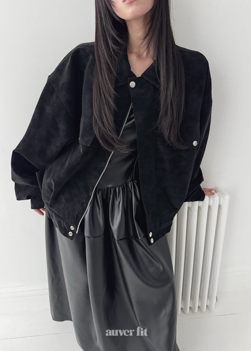Auver_Fit - Korean Women Fashion - #momslook - Suede Bloson Jumper