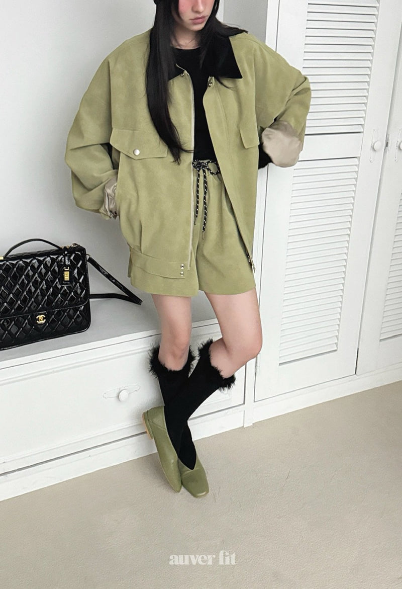 Auver_Fit - Korean Women Fashion - #momslook - Suede Bloson Jumper - 5