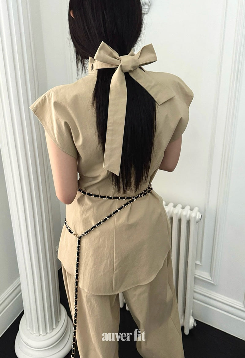 Auver_Fit - Korean Women Fashion - #momslook - Shirring Wrap Sleeveless Top - 6