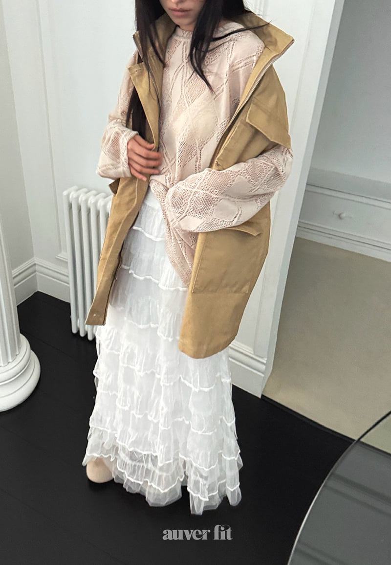 Auver_Fit - Korean Women Fashion - #momslook - Bio Pocket Long Vest - 3