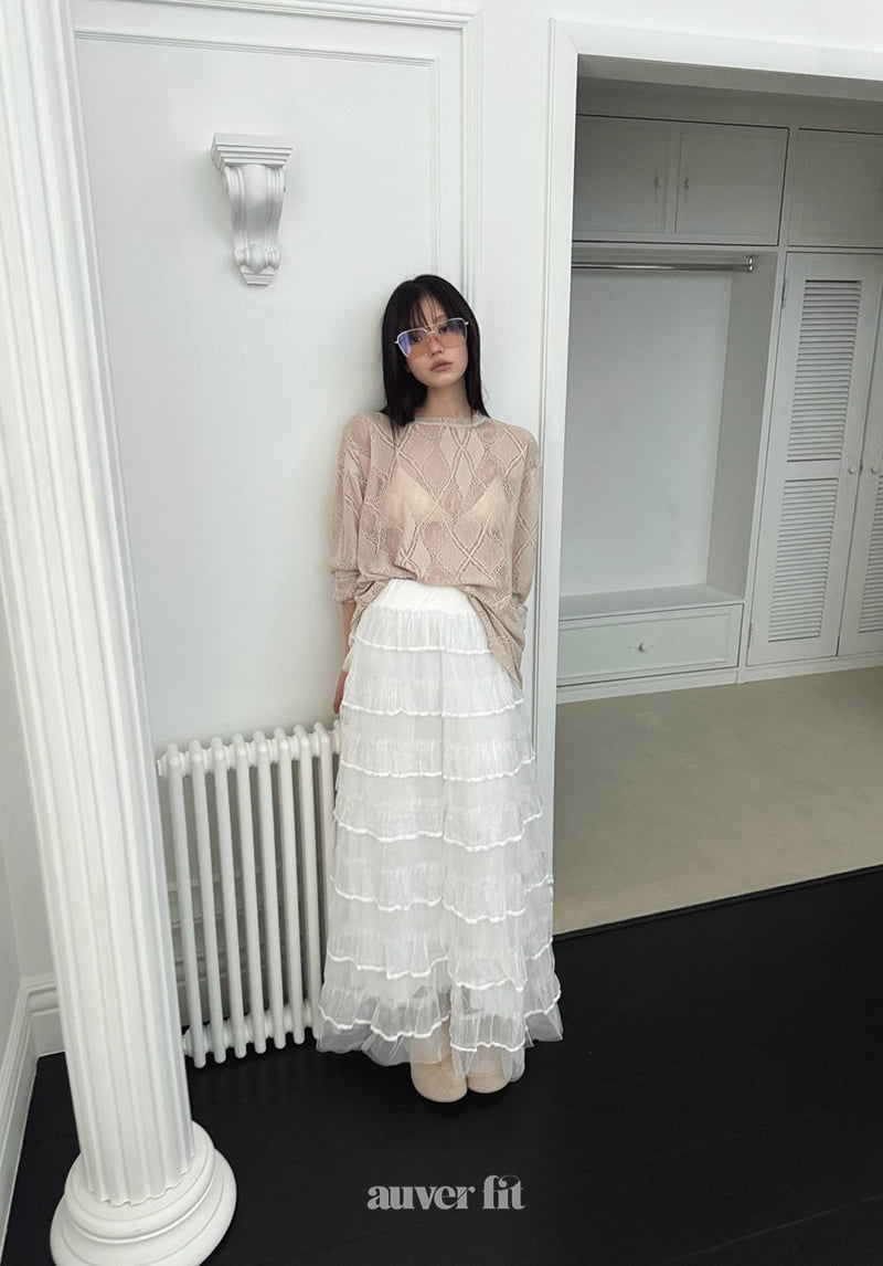 Auver_Fit - Korean Women Fashion - #momslook - Argyle See Through Tee