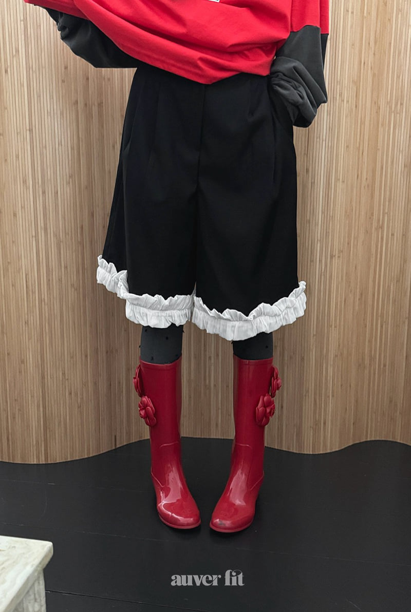 Auver_Fit - Korean Women Fashion - #momslook - Open Frill Half Pants