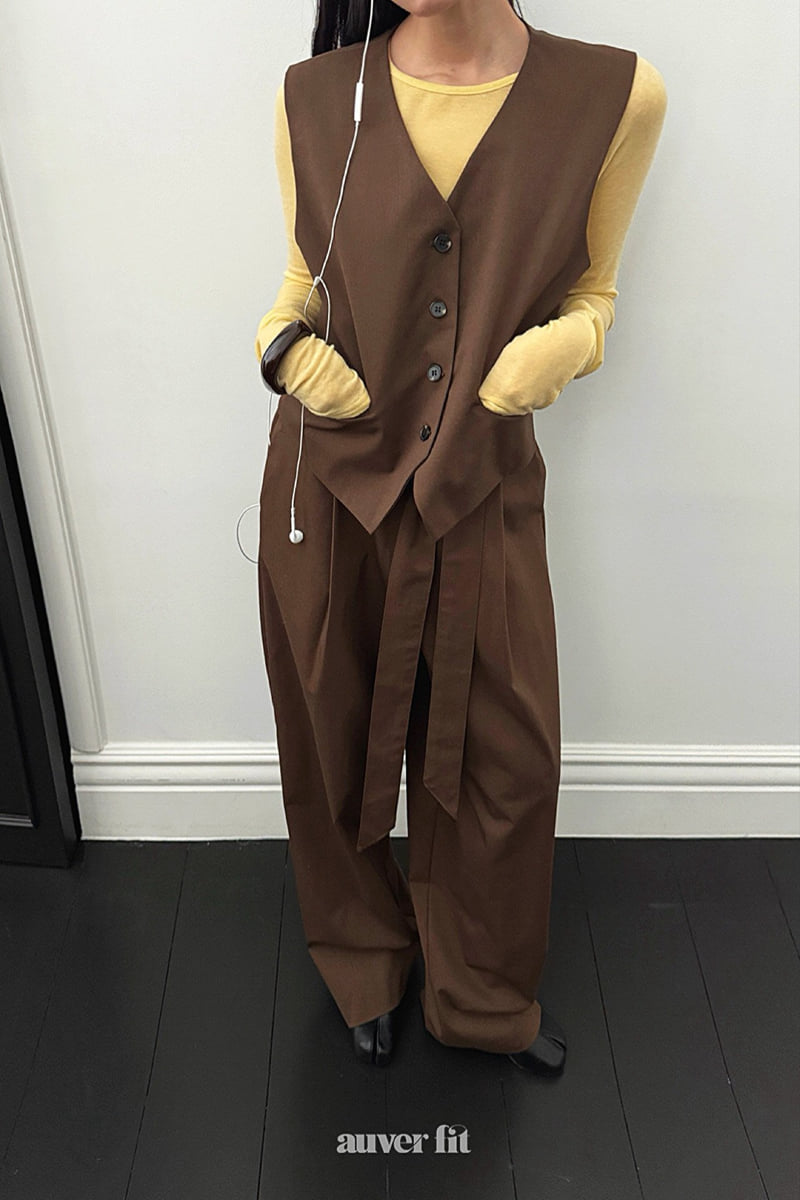 Auver_Fit - Korean Women Fashion - #momslook - Belt Pants - 8