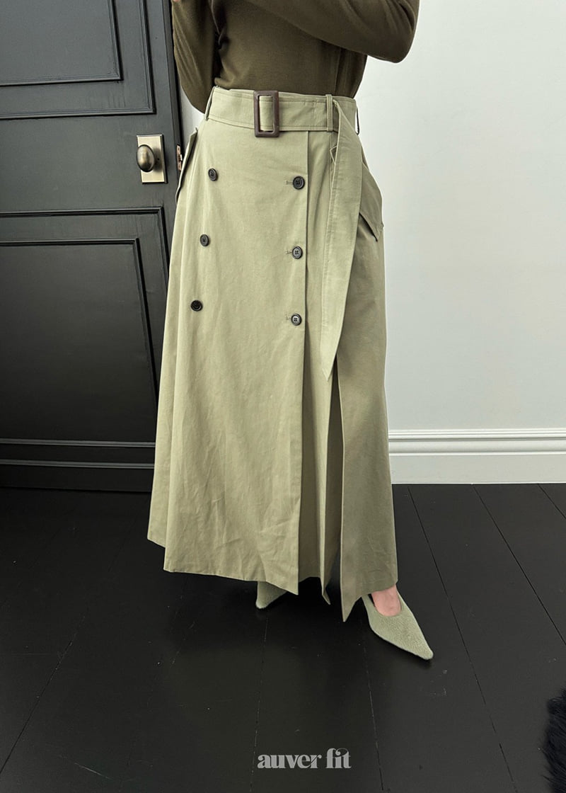 Auver_Fit - Korean Women Fashion - #momslook - Trench Crop Coat Skirt Set - 2