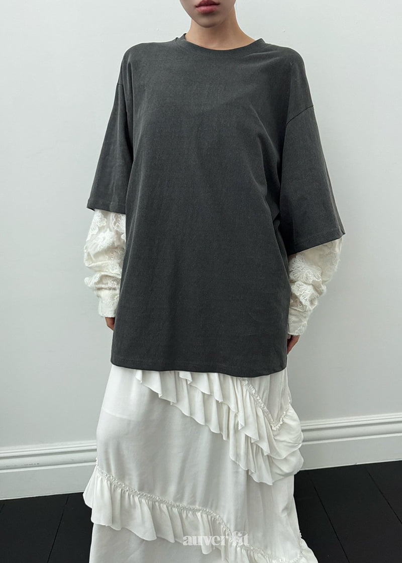 Auver_Fit - Korean Women Fashion - #momslook - Pigment Loosefit Long Tee - 8