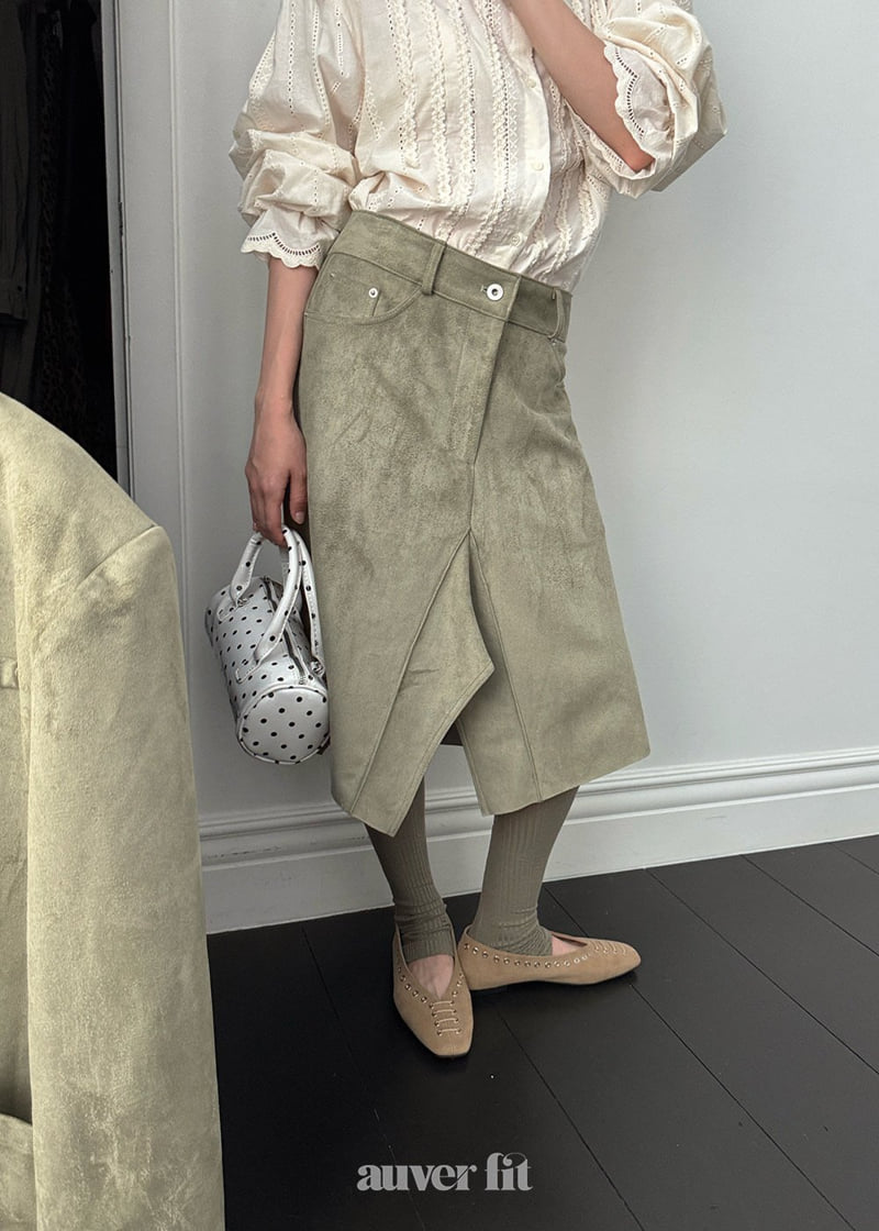 Auver_Fit - Korean Women Fashion - #momslook - Suede Skirt - 12