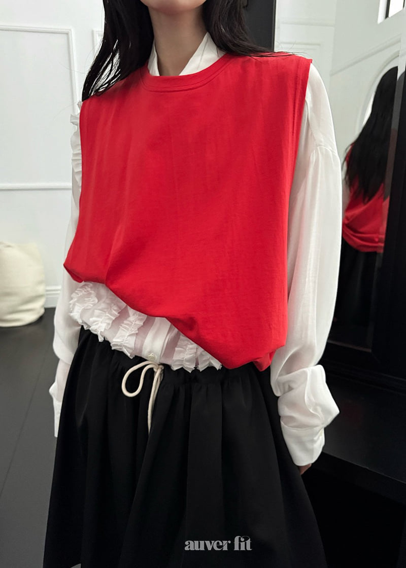 Auver_Fit - Korean Women Fashion - #pursuepretty - Autumn Layered Sleeveless Top - 2