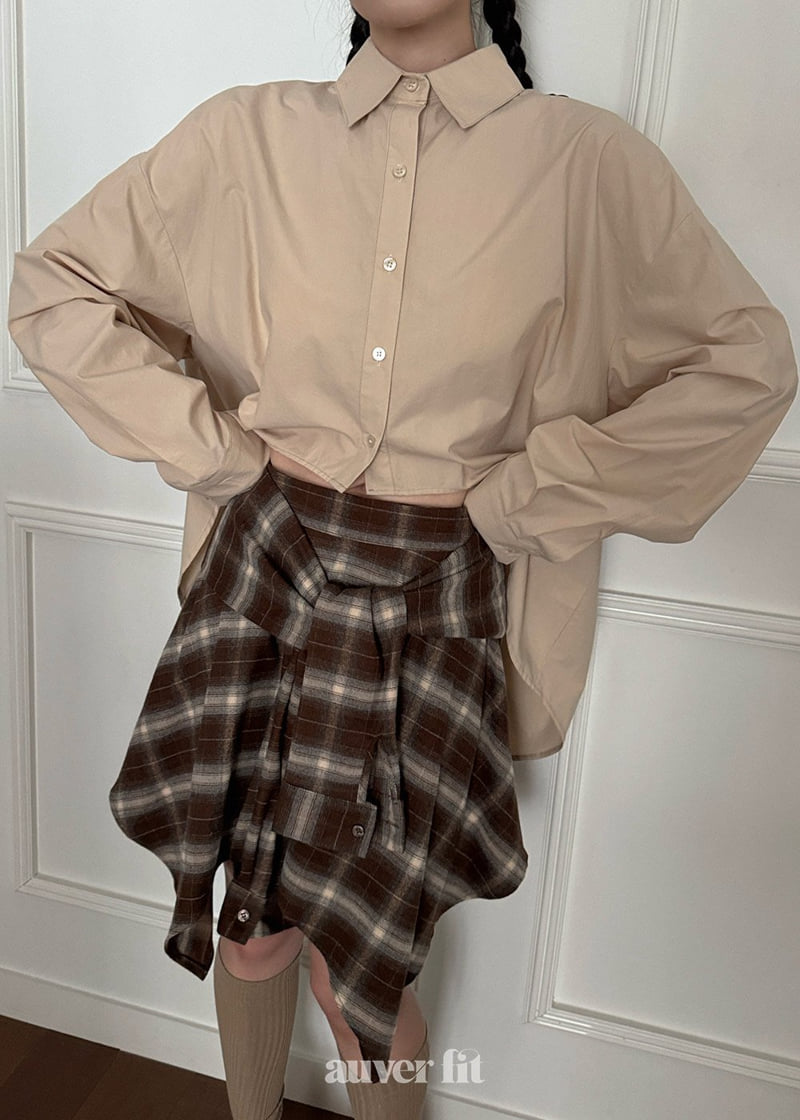 Auver_Fit - Korean Women Fashion - #romanticstyle - Shirt Skirt - 3