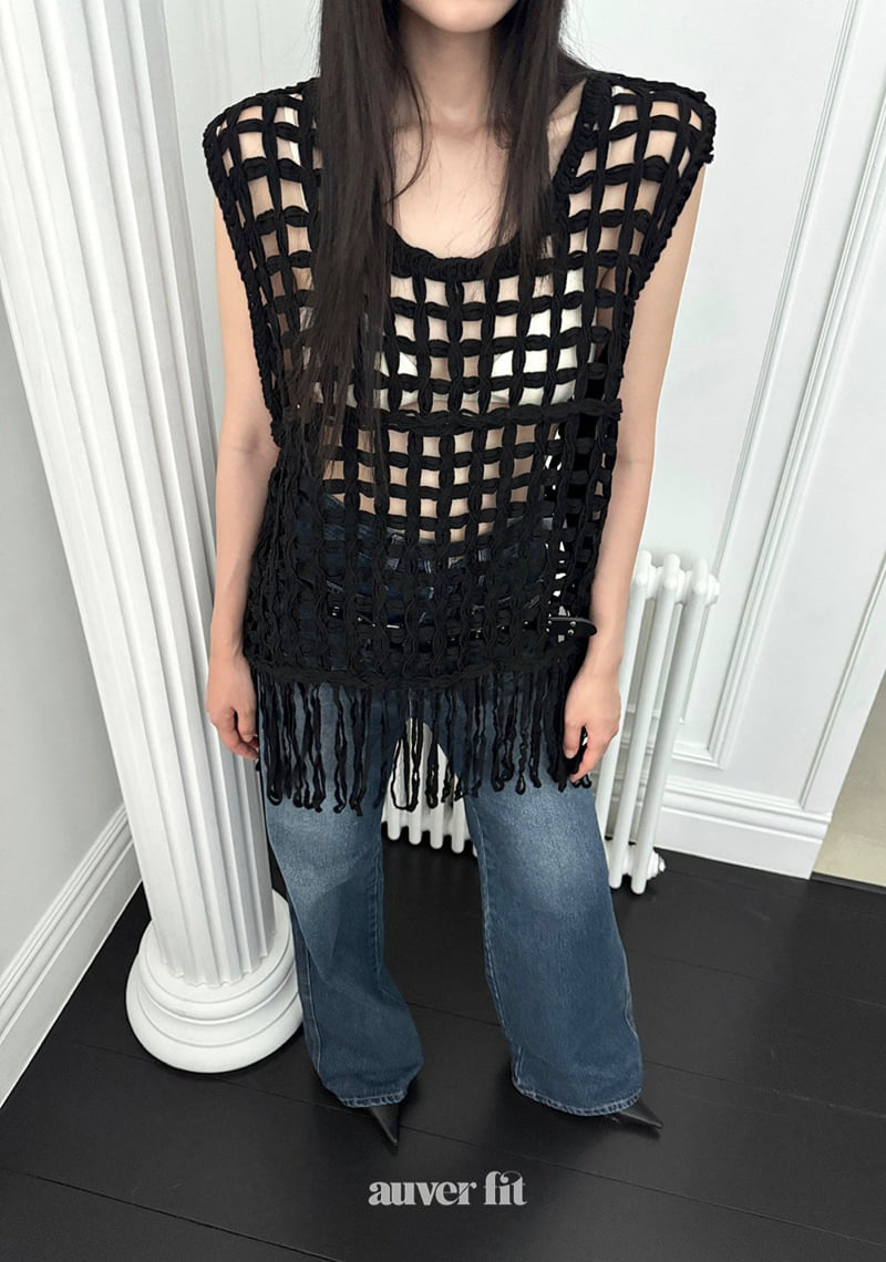Auver_Fit - Korean Women Fashion - #shopsmall - Knit Tessel Vest - 8