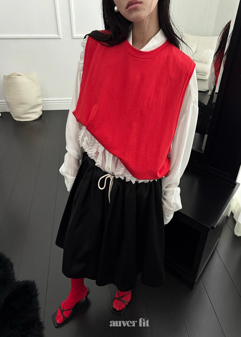 Auver_Fit - Korean Women Fashion - #vintagekidsstyle - Autumn Layered Sleeveless Top