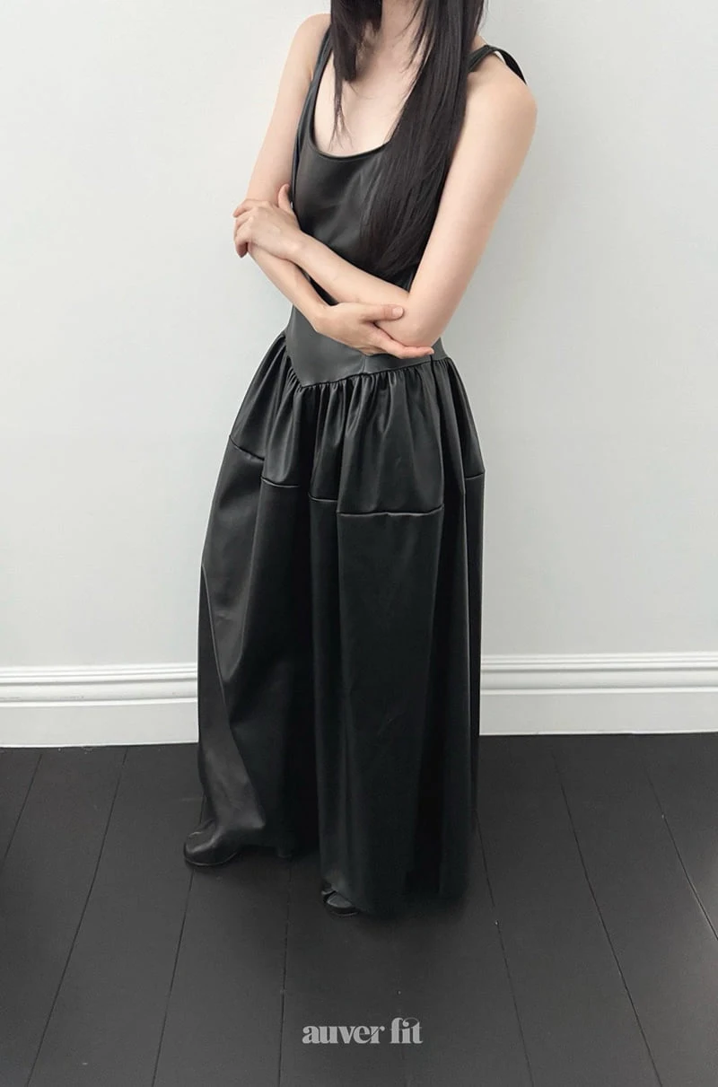 Auver_Fit - Korean Women Fashion - #womensfashion - Vegan Leather One-piece - 2