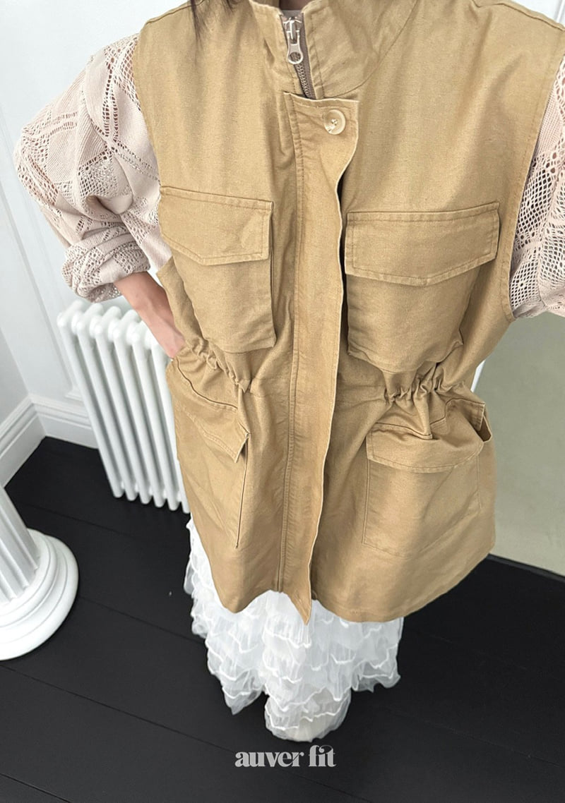 Auver_Fit - Korean Women Fashion - #womensfashion - Bio Pocket Long Vest - 2