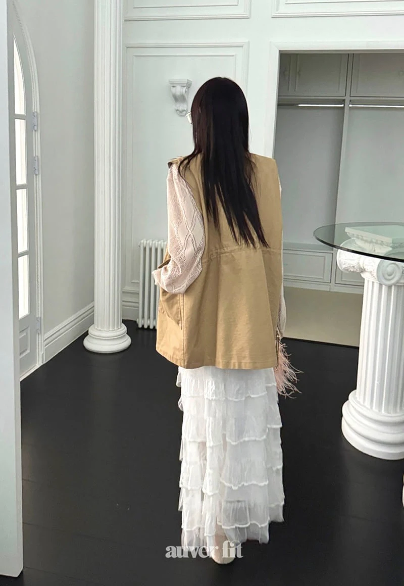 Auver_Fit - Korean Women Fashion - #momslook - Bio Pocket Long Vest - 4