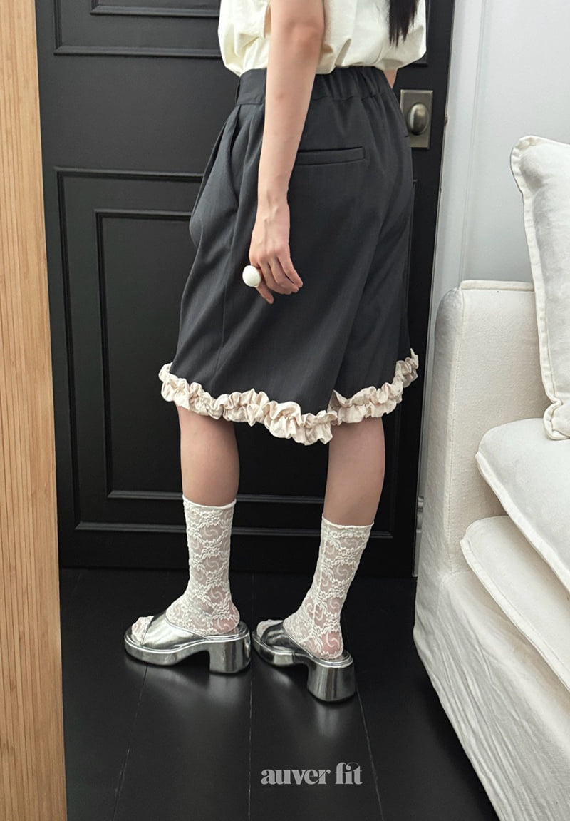 Auver_Fit - Korean Women Fashion - #womensfashion - Open Frill Half Pants - 6